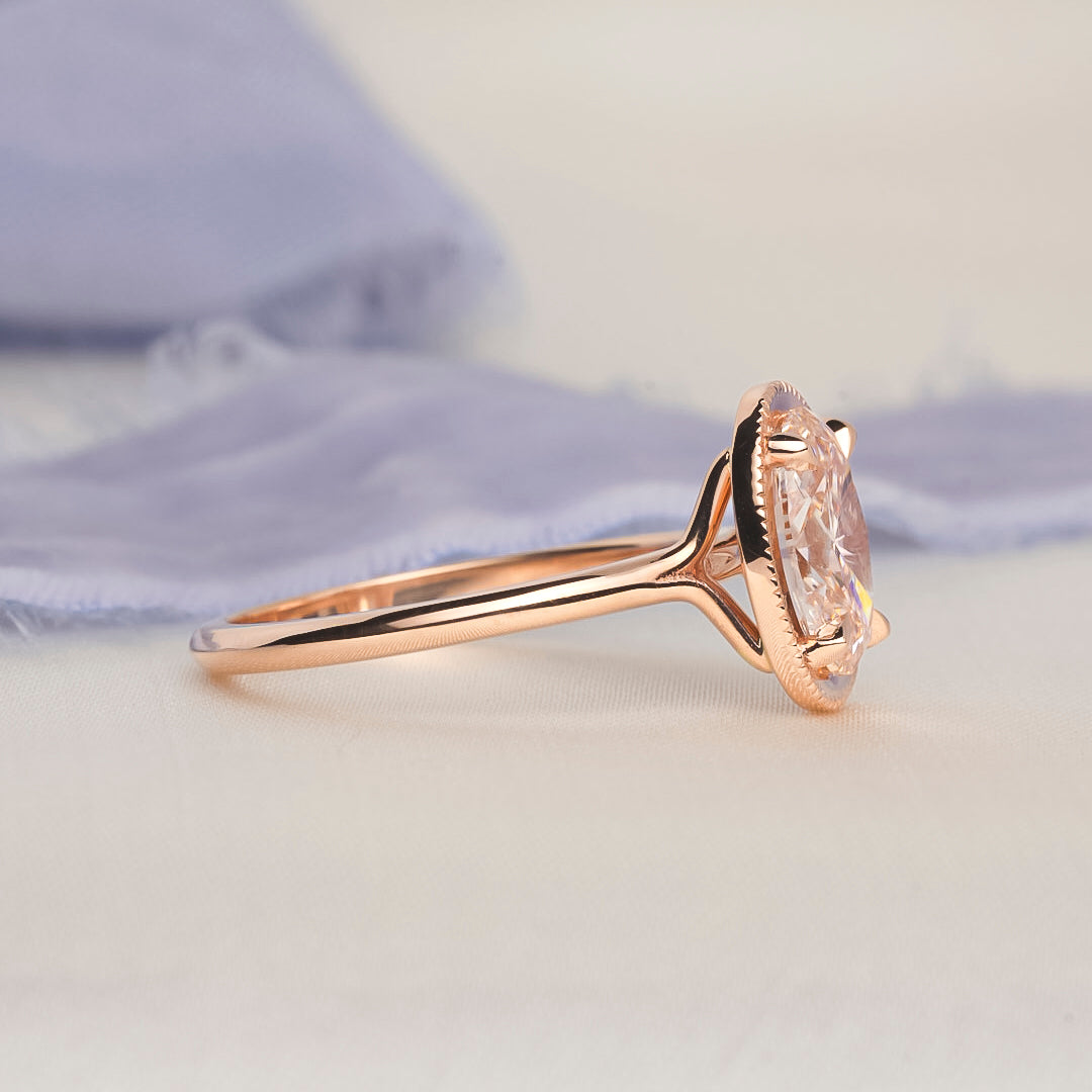Oval Brilliant Pink Lab Diamond Sadie Ring