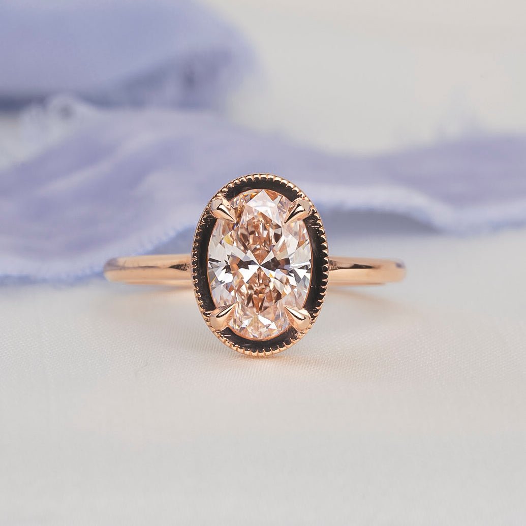 Oval Brilliant Pink Lab Diamond Sadie Ring