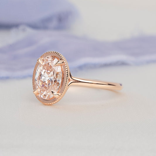 Oval Brilliant Pink Lab Diamond Sadie Ring