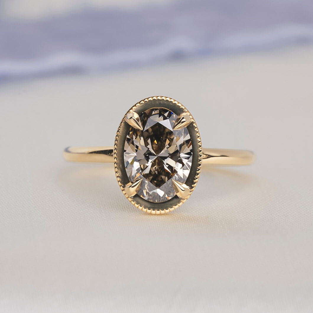 Oval Brilliant Grey Lab Diamond Sadie Ring