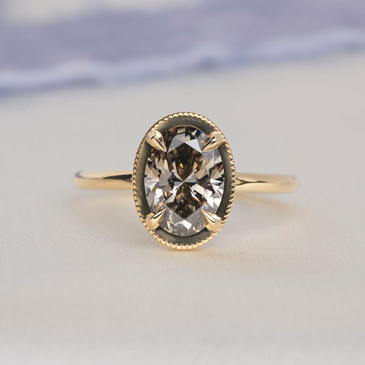 Oval Brilliant Grey Lab Diamond Sadie Ring