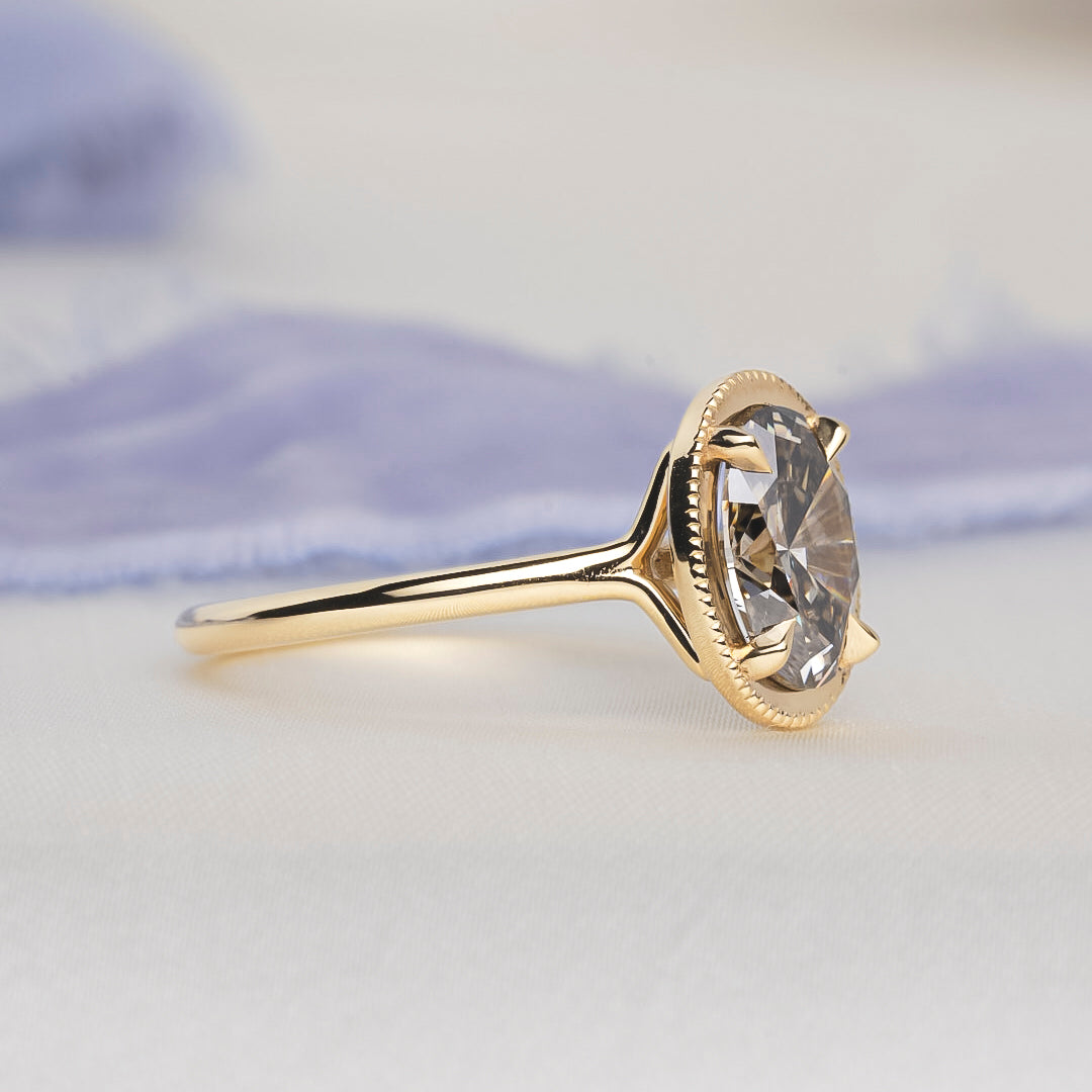 Oval Brilliant Grey Lab Diamond Sadie Ring