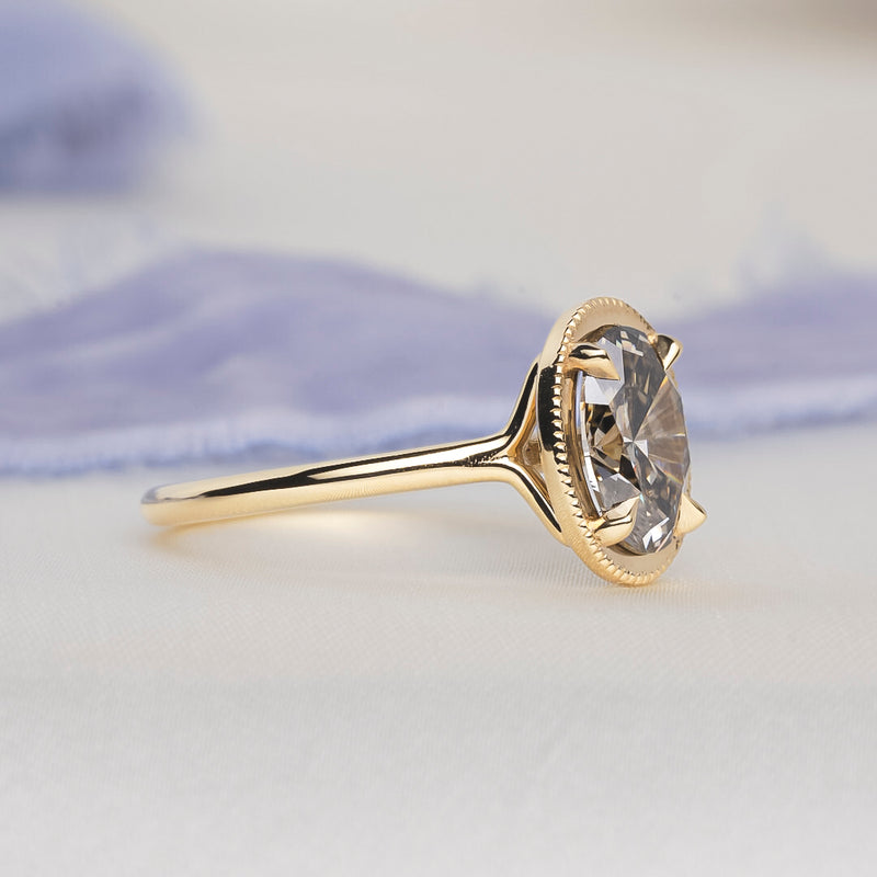 Oval Brilliant Grey Lab Diamond Sadie Ring