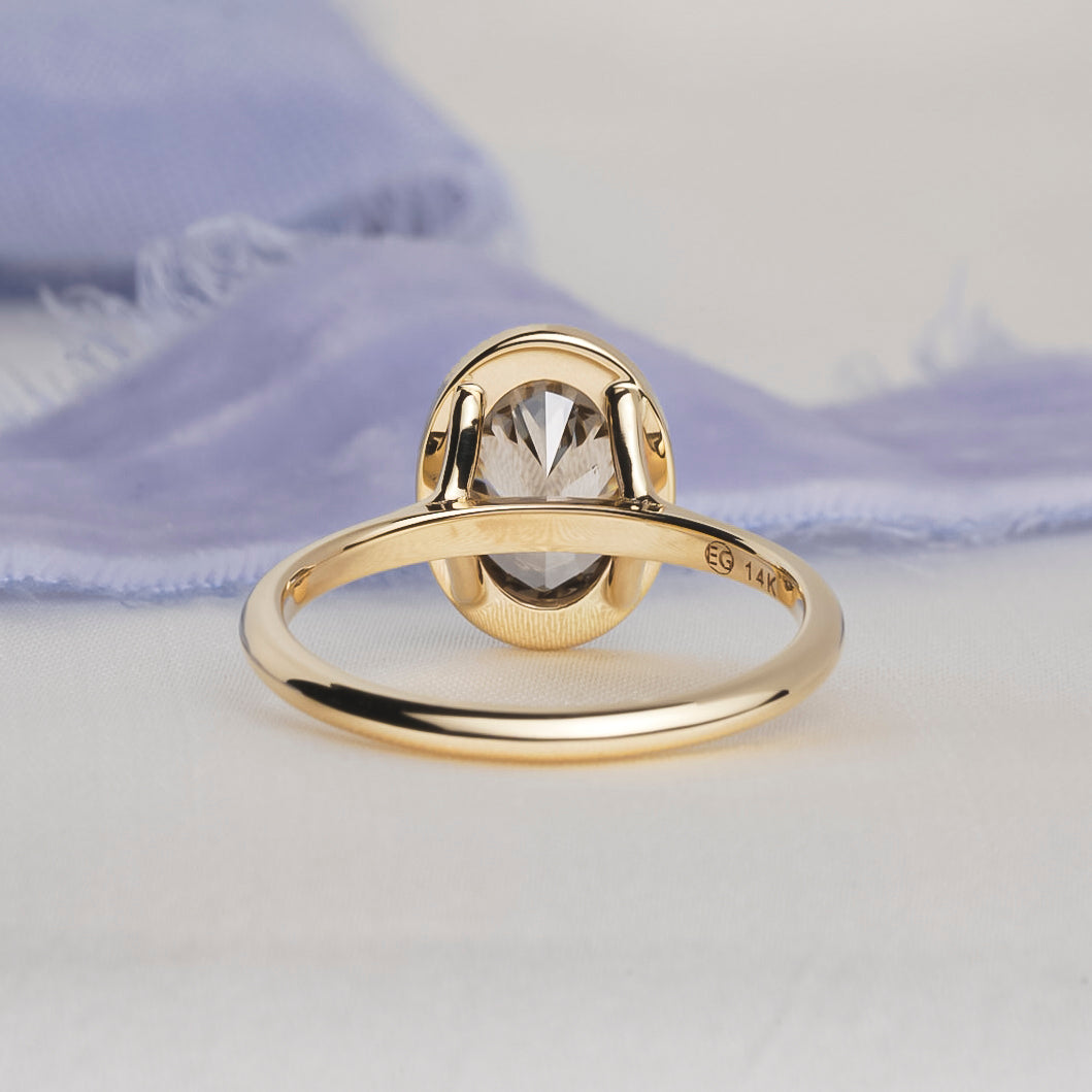 Oval Brilliant Grey Lab Diamond Sadie Ring