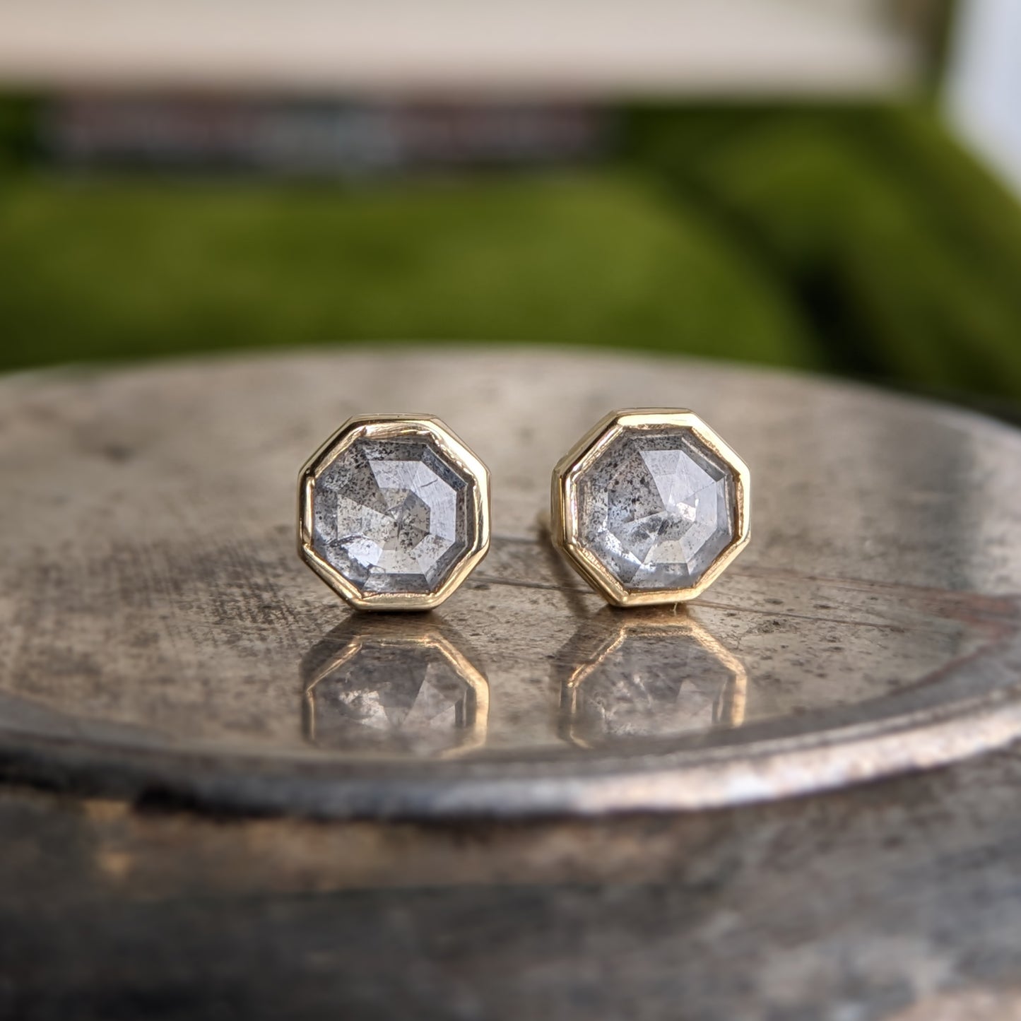 Octagon Diamond Earring