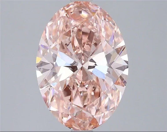 3.41ct 12.19 x 8.55 x 5.23mm Fancy Vivid Pink Oval Brilliant Lab VS1 LAB diamond