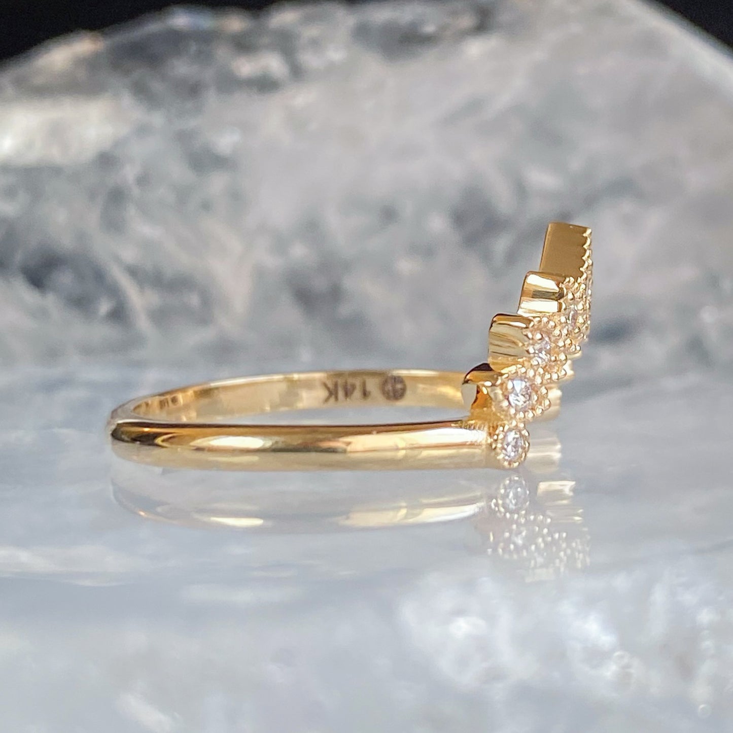 side alessandra crown milgrain diamond band emily gill