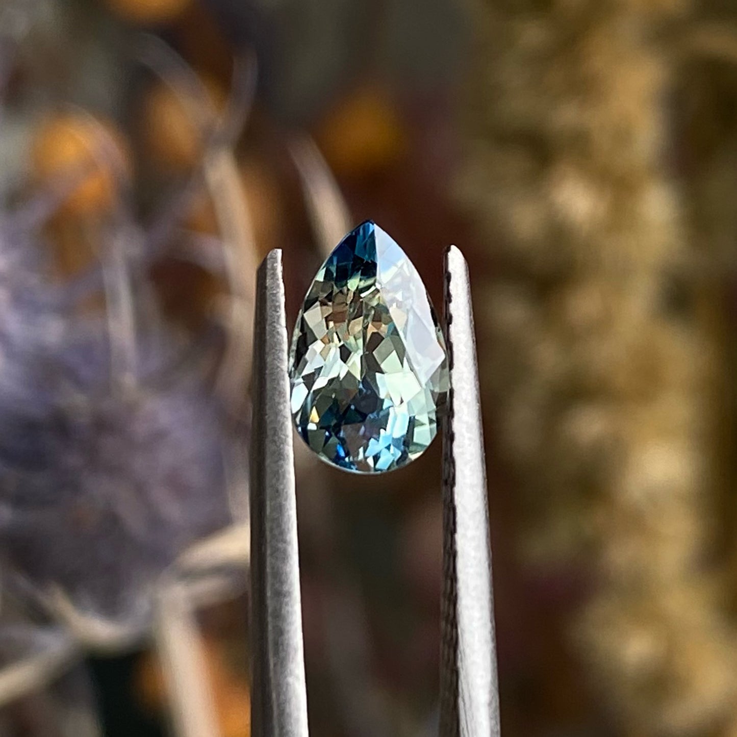 1.31c Pear Blue-Green Sapphire