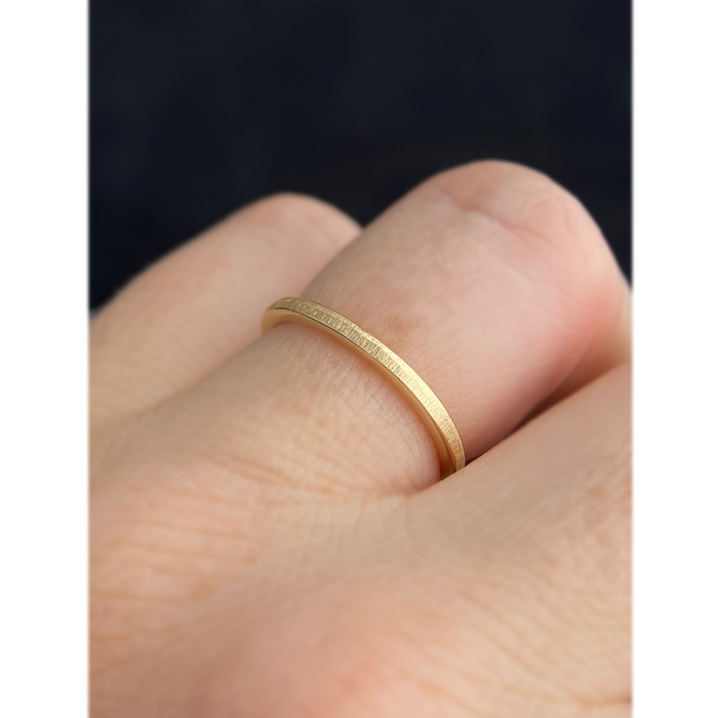 Narrow Mountain Range Rustic finish wedding band emily gill